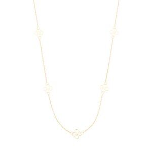 GOLDEN CLEF Made In Italy 14kt Gold Clover Necklace